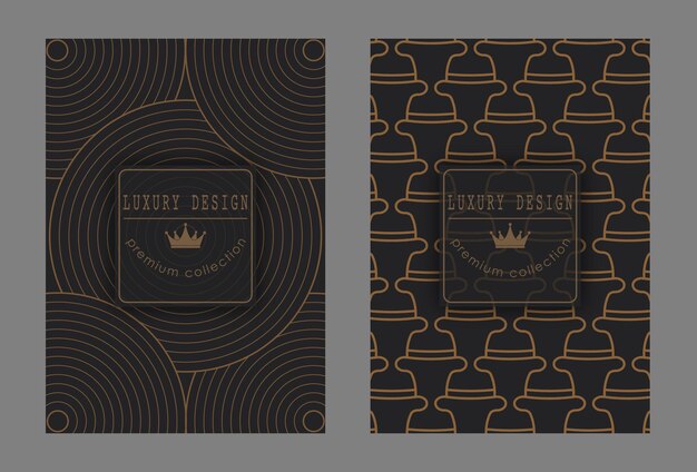 Golden pattern on a dark background Premium luxury template for covers interior packaging and creative idea