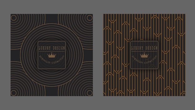 Vector golden pattern on a dark background premium luxury template for covers interior packaging and creative idea