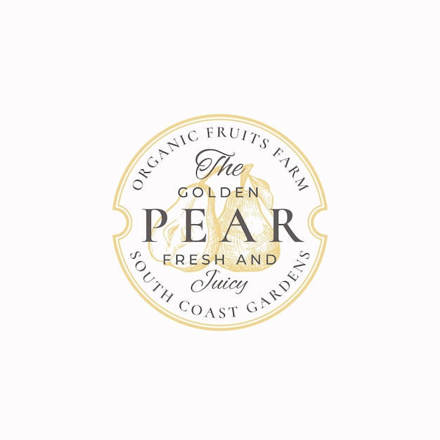 Golden Pear Farm Badge or Logo Template.