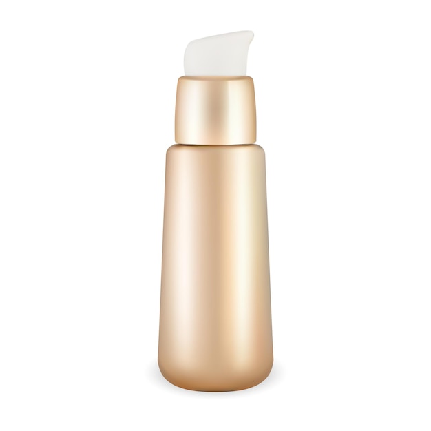 golden plastic pump dottle airless cosmetic container mockup face cream dispenser cap bottle