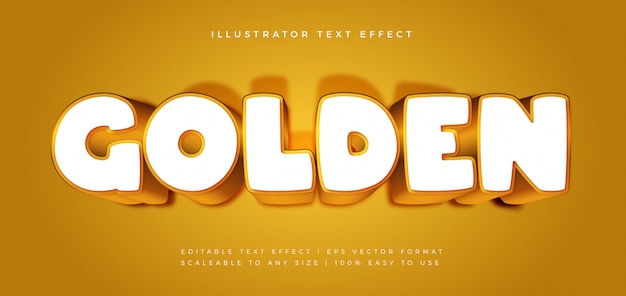 Golden playful text style font effect