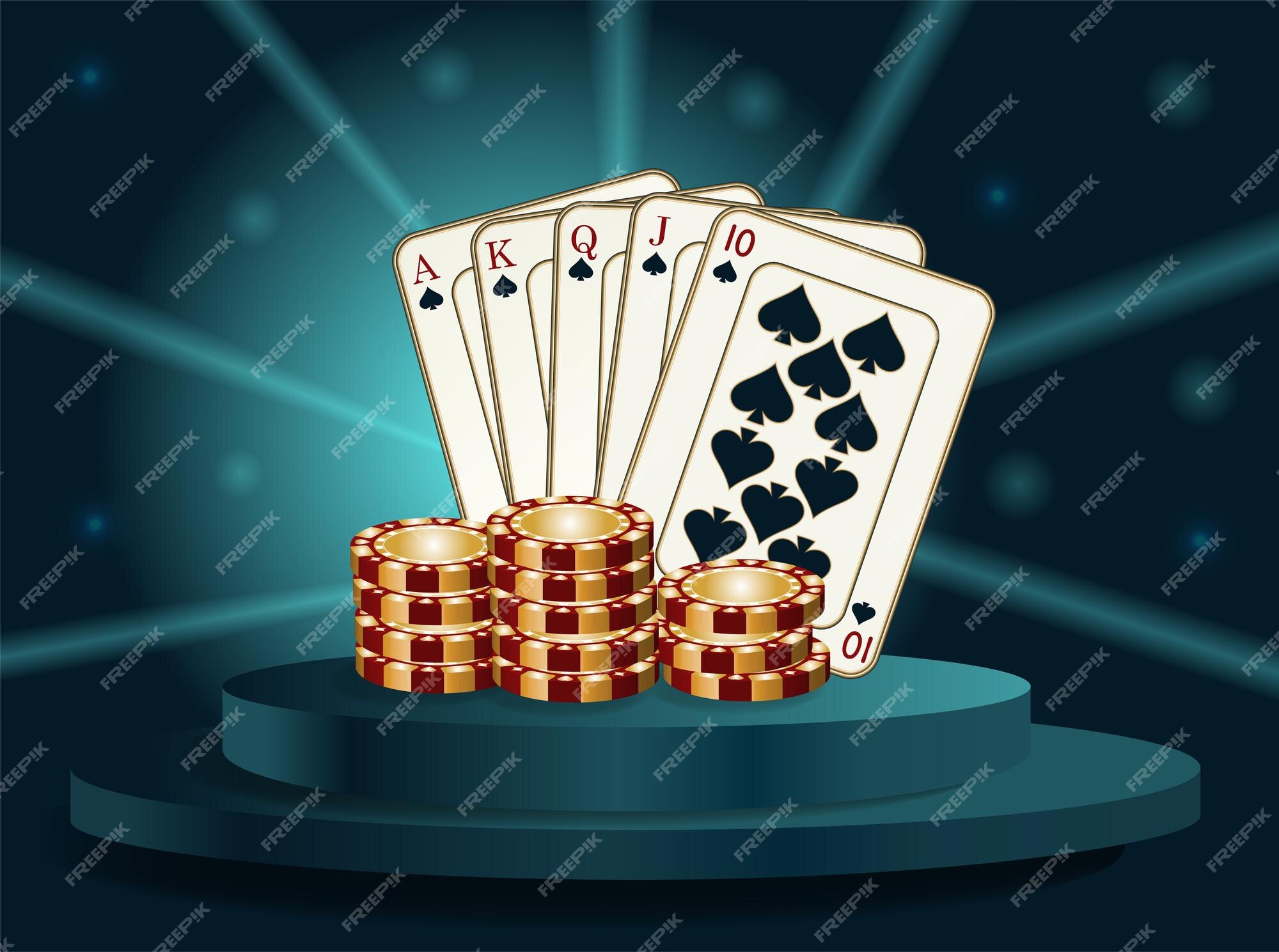 Premium Vector  Casino online, luxury gambling game with playing cards