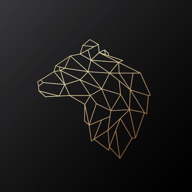 Golden polygonal Bear.