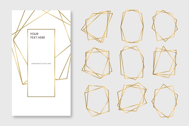 Golden polygonal frame pack