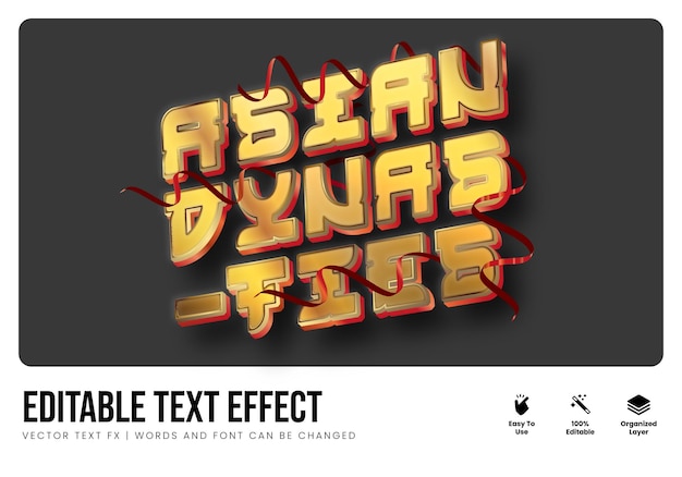 Golden Premium Asian Dynasties Text Style Effect