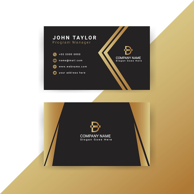 Vector golden premium business card