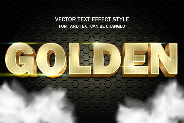 Golden premium luxury typography lettering editable text effect font gold style template background