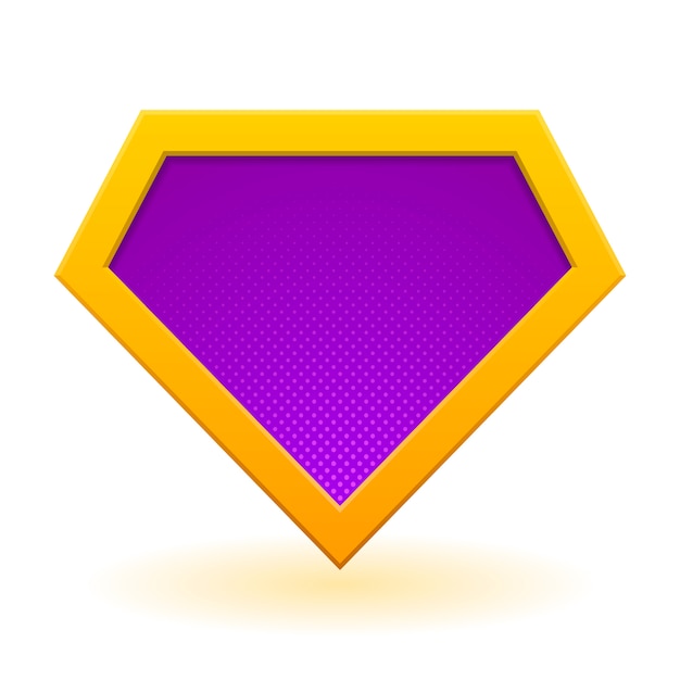 Golden and purple superhero logo template.