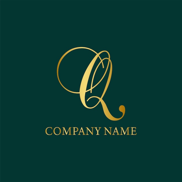 Golden Q Logo Design Template