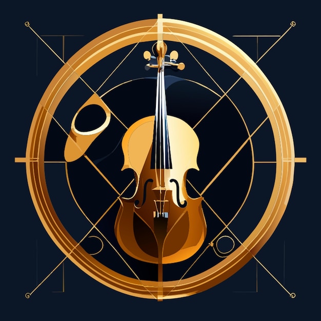 Vector the golden ratio of a violin vector illustration