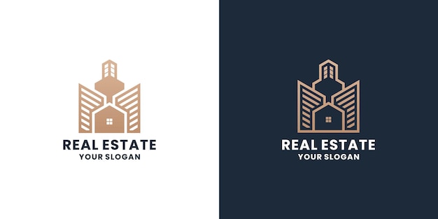 Golden real estate logo design inspiration