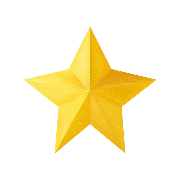 Golden realistic 3d christmas star isolated on white background vector illustration