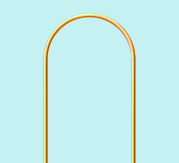Вектор Золотая реалистичная арка золотая 3d арочная рама блестящий дверной проем пустой элемент дизайна портала векторная иллюстрация изолирована на синем фоне