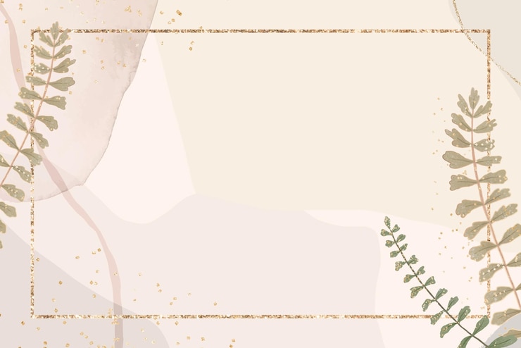 Vector golden rectangle leaf frame vector on neutral watercolor background