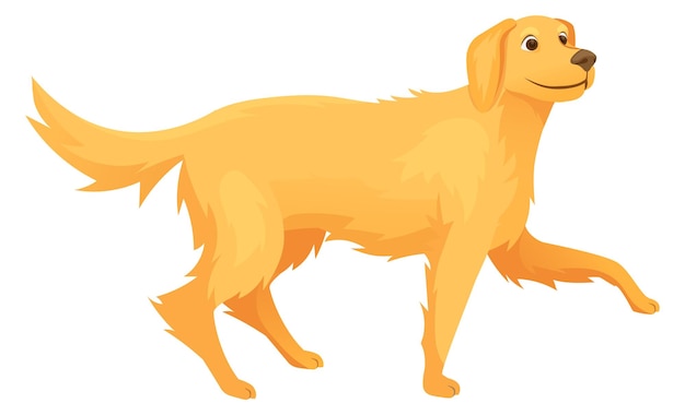 Golden retriever cartoon dog Friendly domestic animal