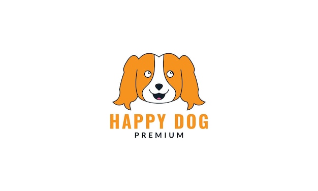 Vector golden retriever dog face cute logo design cartoon