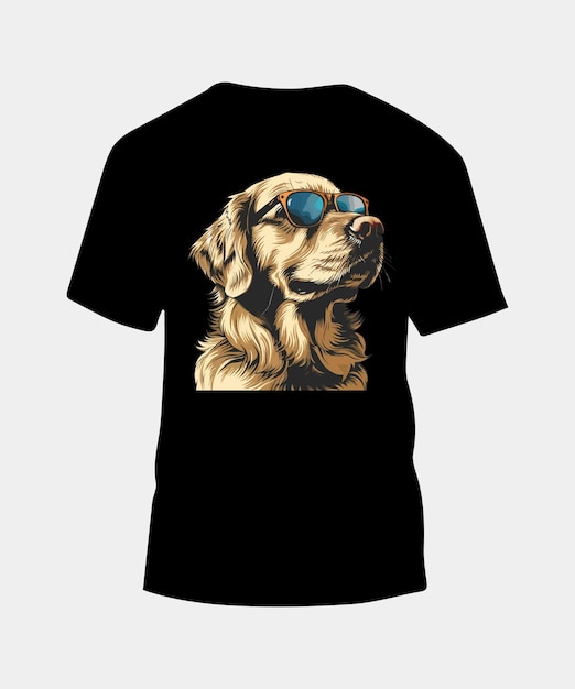 ゴールデン・レトリバー犬のTシャツデザイン