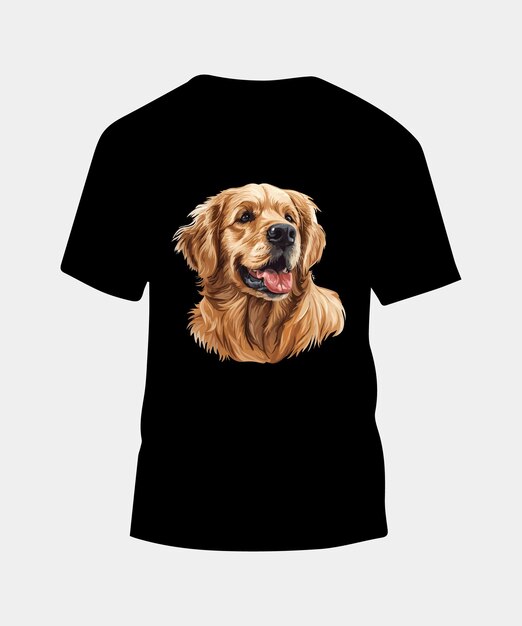 ゴールデン・レトリバー犬のTシャツデザイン