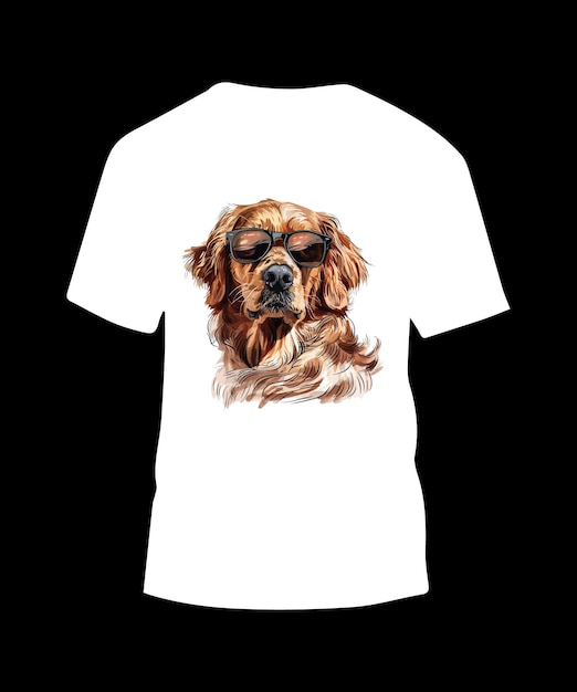 Vettore disegno di maglietta vettoriale per cani golden retriever