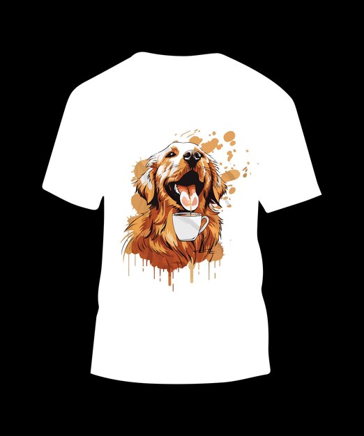 ベクトル ゴールデン・レトリバー犬のベクトルtシャツデザイン