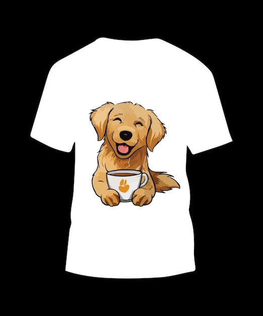 Vettore disegno di maglietta vettoriale per cani golden retriever