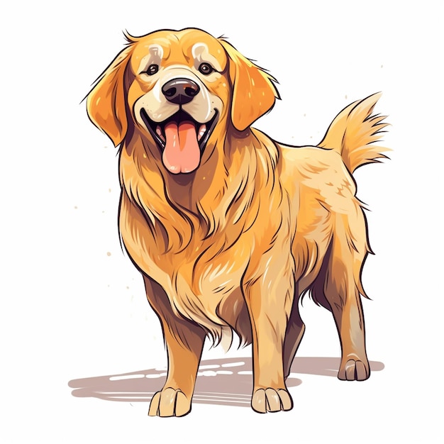 Golden Retriever Hond Vector Cartoon