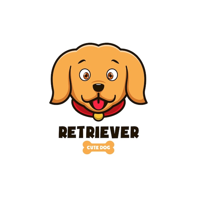 Golden Retriever Logo Flat Style