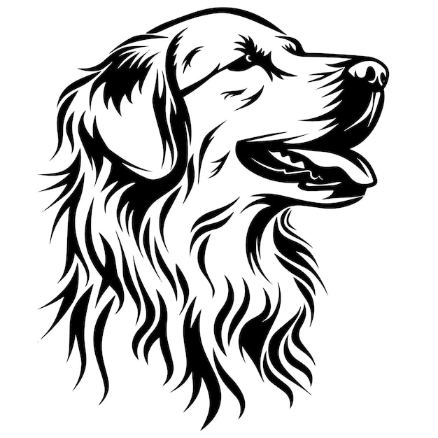 golden retriever silhouette vector illustration