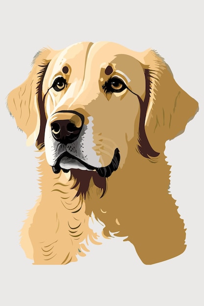 Vector golden retriever vector illustration beautifully isolated on a white background