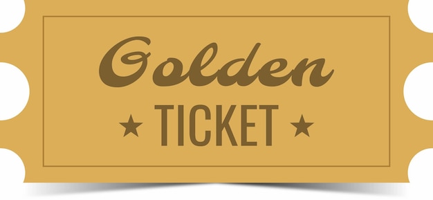 Vector golden retro ticket