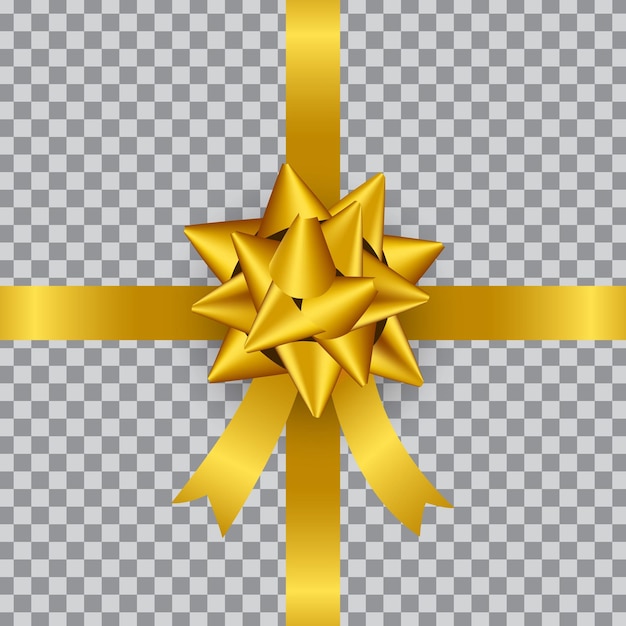 Golden ribbon decoration gift box ornament vector