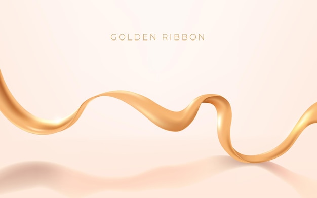 Vector golden ribbon set isolated on transparent background vector illustration