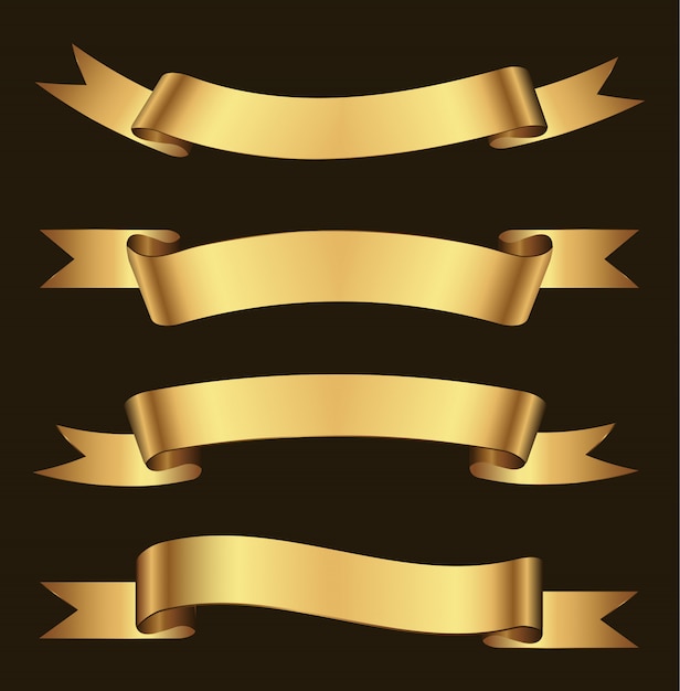 golden ribbons set