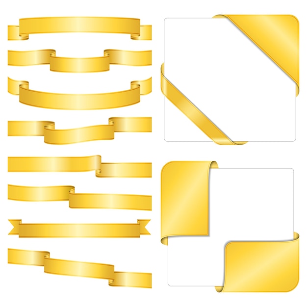 Vector golden ribbons