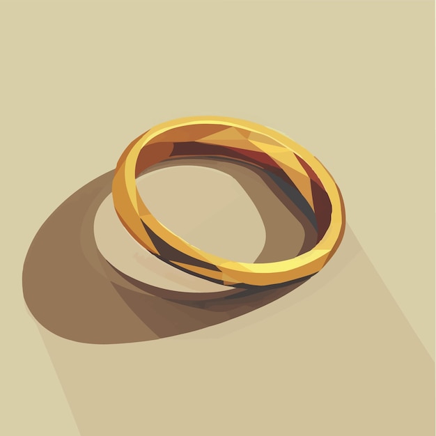 a golden ring on a beige background vector