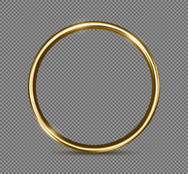 Vector golden ring isolated on transparent background.  realistic