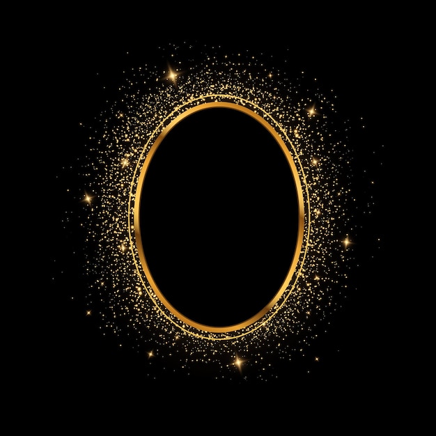 Золотое кольцо роскошная сверкающая рамка золотая рамка со световыми эффектами