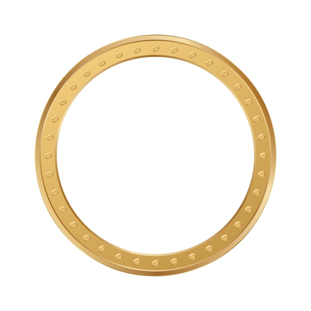 Golden ring vector Gold circle frame