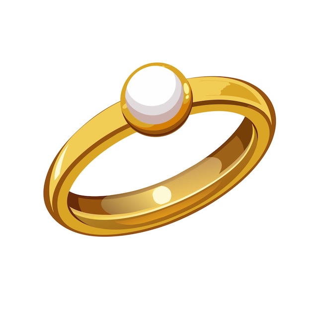 Golden ring with pearl