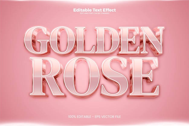 Golden rose editable text effect in modern trend style