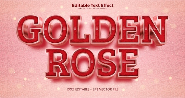 Редактируемый текстовый эффект Golden Rose в современном трендовом стиле
