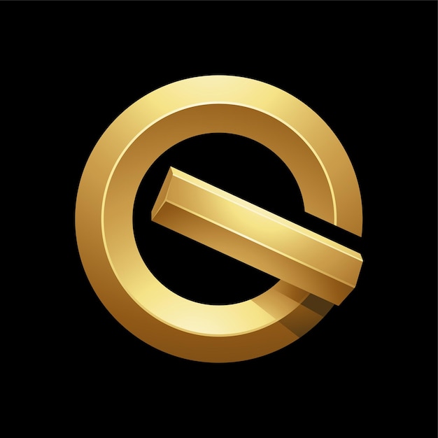 Vector golden round embossed letter g on a black background