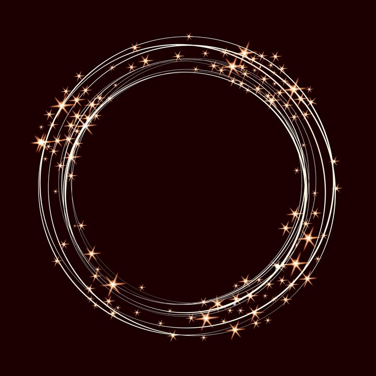 Vector golden round frame with stars balls of emerald and pearl colors place for text abstract magical glowing circle merry christmas design for valentines cards invitations flyers vector illustration