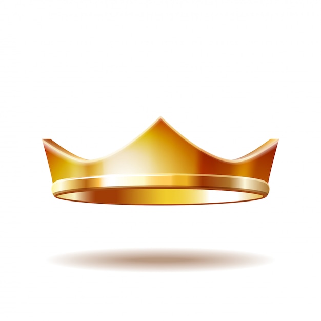 Golden royal crown isolated on white