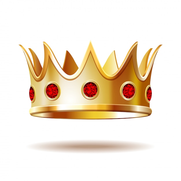 Vector golden royal crown isolated.