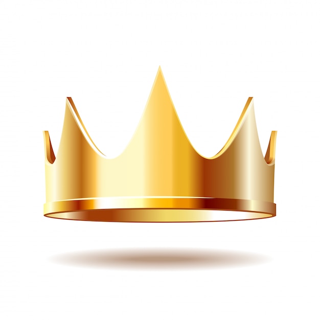 Golden royal crown  on white