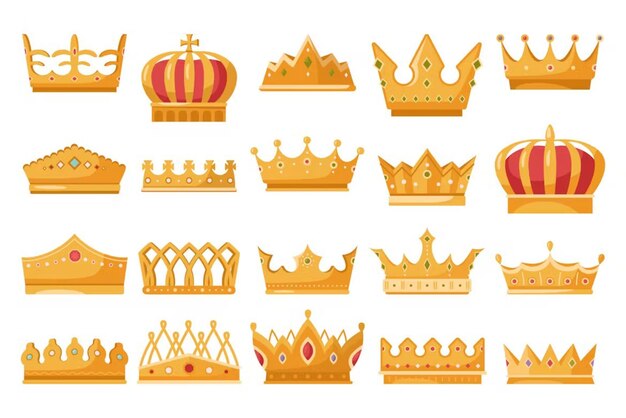 Vector golden royal jewelry sign of king queen princess