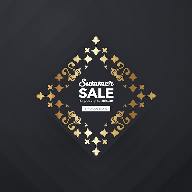 Vector golden sales banner background