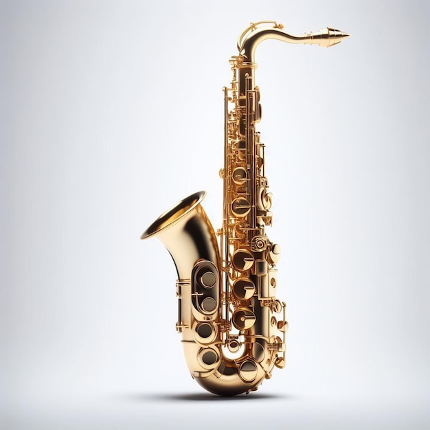 Золотой саксофон Музыкальный инструмент Современная трендовая векторная иллюстрация Обои Иконка рисунка