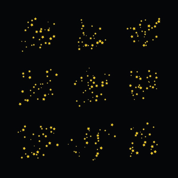 벡터 하늘에 황금 흩어져 있는 별 확산 아이콘 플랫 디자인 벡터 일러스트 레이 션